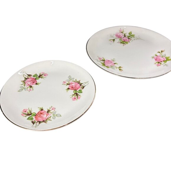 Vintage Royal Wilton Plates Set Of 2 With 22K Gold Trim Floral Design - Picture 4 of 6
